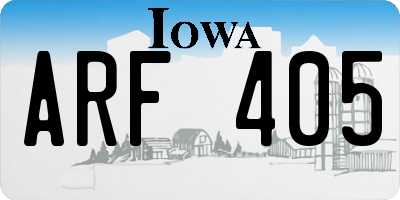 IA license plate ARF405