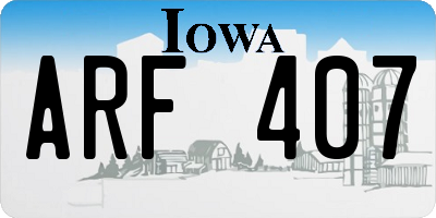 IA license plate ARF407