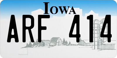 IA license plate ARF414