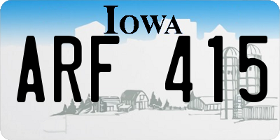 IA license plate ARF415