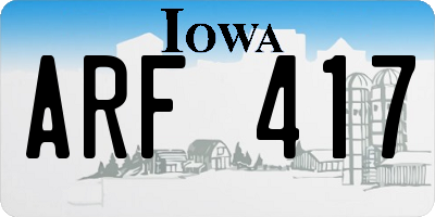 IA license plate ARF417