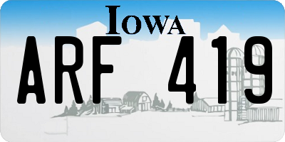 IA license plate ARF419