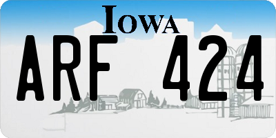 IA license plate ARF424