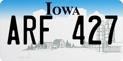 IA license plate ARF427