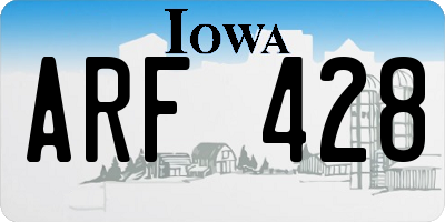 IA license plate ARF428