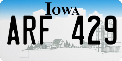 IA license plate ARF429