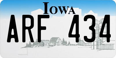 IA license plate ARF434