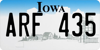 IA license plate ARF435
