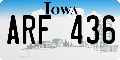 IA license plate ARF436