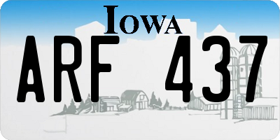 IA license plate ARF437