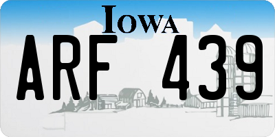 IA license plate ARF439