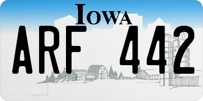 IA license plate ARF442