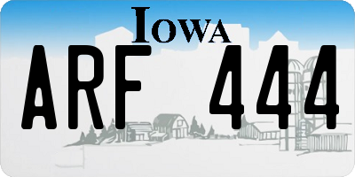 IA license plate ARF444