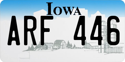 IA license plate ARF446
