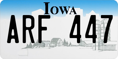 IA license plate ARF447