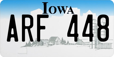 IA license plate ARF448