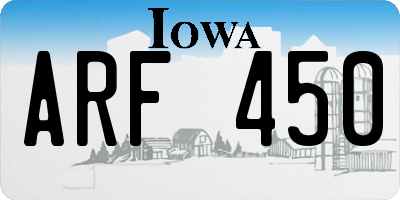 IA license plate ARF450
