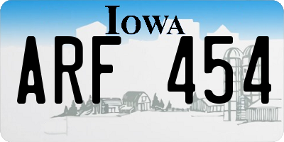 IA license plate ARF454