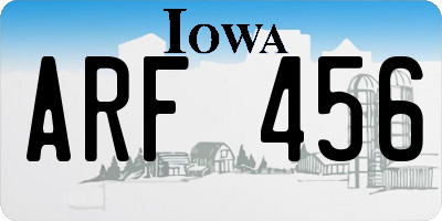IA license plate ARF456