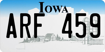 IA license plate ARF459
