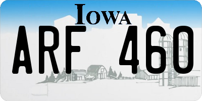 IA license plate ARF460