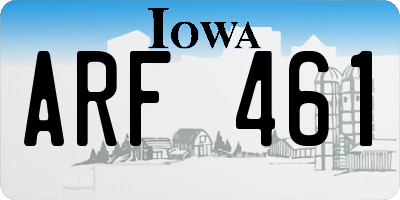 IA license plate ARF461