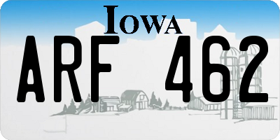 IA license plate ARF462