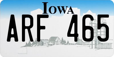 IA license plate ARF465