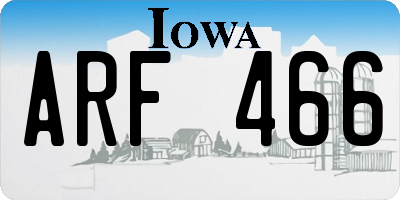 IA license plate ARF466