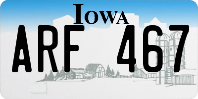 IA license plate ARF467