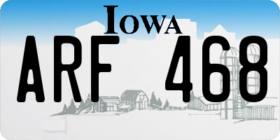 IA license plate ARF468