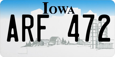 IA license plate ARF472