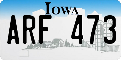 IA license plate ARF473