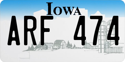 IA license plate ARF474