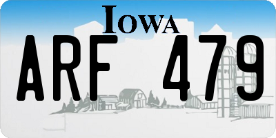 IA license plate ARF479