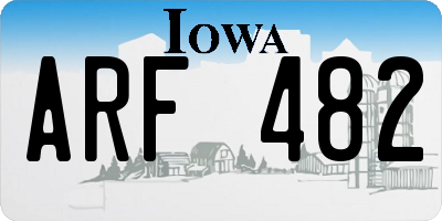 IA license plate ARF482