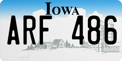 IA license plate ARF486