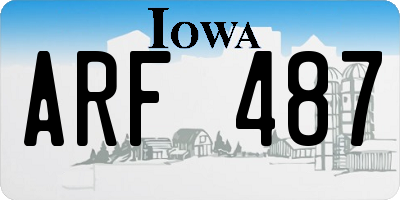 IA license plate ARF487