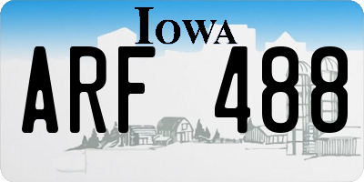 IA license plate ARF488