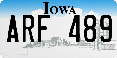 IA license plate ARF489