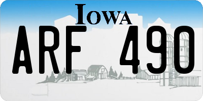 IA license plate ARF490