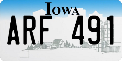 IA license plate ARF491