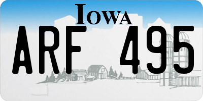IA license plate ARF495
