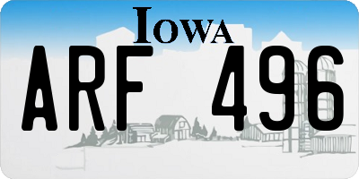 IA license plate ARF496