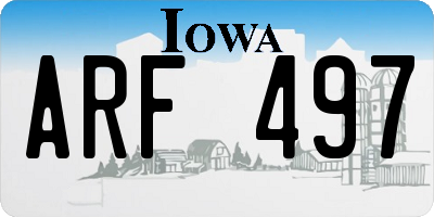 IA license plate ARF497