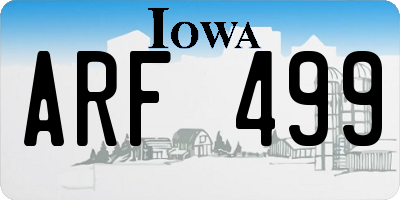 IA license plate ARF499
