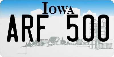 IA license plate ARF500