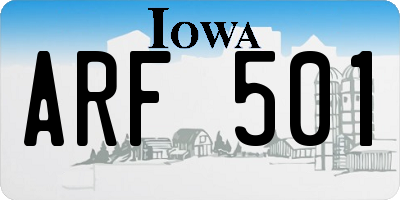 IA license plate ARF501