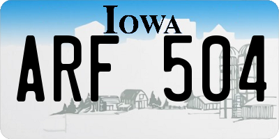 IA license plate ARF504