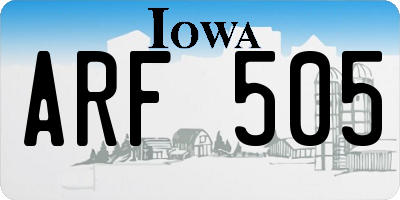 IA license plate ARF505